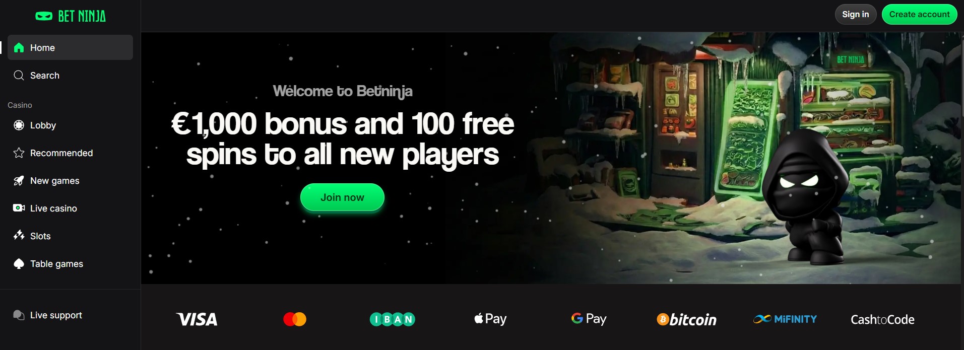 Betninja Online Casino Bonus
